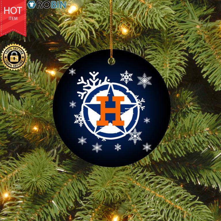 Houston Astros Merry Christmas Circle Ornament