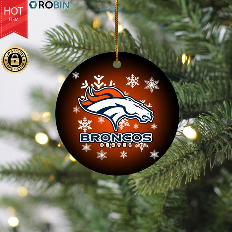 Denver Broncos Christmas Merry Christmas Circle Ornament
