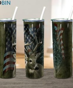 Deer And Flag American 17oz Tumbler