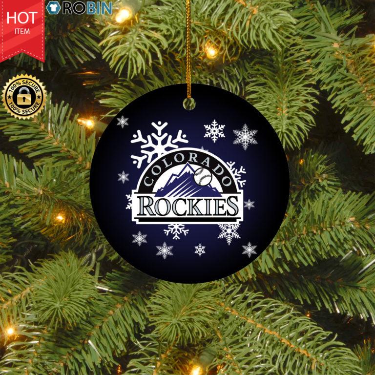 Colorado Rockies Merry Christmas Circle Ornament