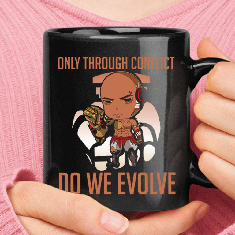 Only Through Conflict Do We Evolve Chibi Doomfist Overwatch Mug