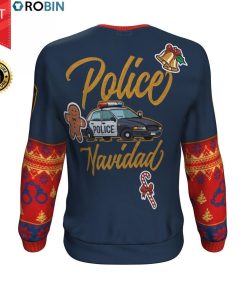 Police Navidad Christmas All-Over Printed Wool Sweater