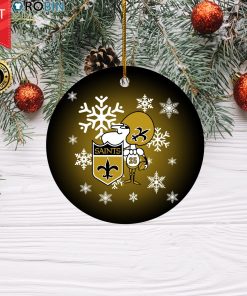 New Orleans Saints Merry Christmas Circle Ornament New Orleans Saints Merry Christmas Circle Ornament