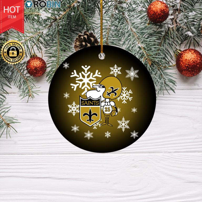 New Orleans Saints Merry Christmas Circle Ornament