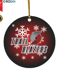 Portland Trail Blazers Merry Christmas Circle Ornament Portland Trail Blazers Merry Christmas Circle Ornament
