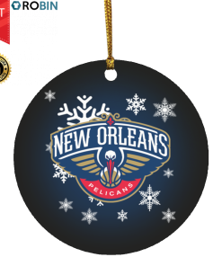 New Orleans Pelicans Merry Christmas Circle Ornament