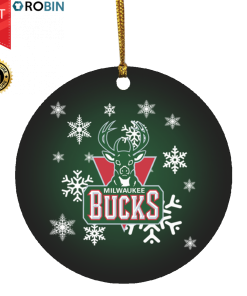 Milwaukee Bucks Merry Christmas Circle Ornament