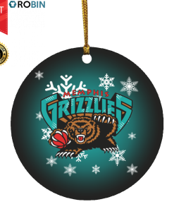 Memphis Grizzlies Merry Christmas Circle Ornament