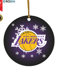 Los Angeles Lakers Merry Christmas Circle Ornament Los Angeles Lakers Merry Christmas Circle Ornament
