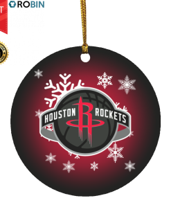 Houston Rockets Merry Christmas Circle Ornament