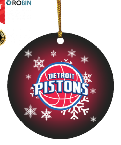 Detroit Pistons Merry Christmas Circle Ornament