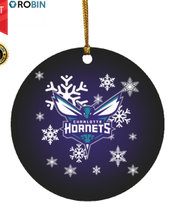 Charlotte Hornets Merry Christmas Circle Ornament