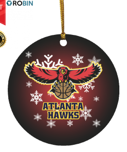 Atlanta Hawks Merry Christmas Circle Ornament
