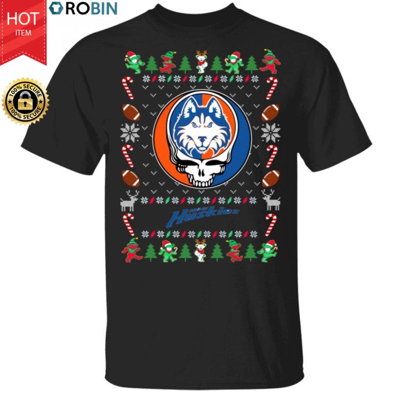 Houston Baptist Huskies Gratefull Dead Ugly Christmas Sweater, T Shirt