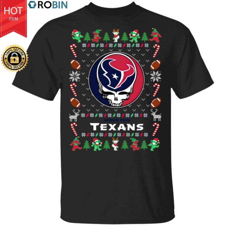 Houston Texans Gratefull Dead Ugly Christmas Sweater, T Shirt