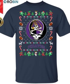 East Carolina Pirates Gratefull Dead Ugly Christmas Sweater, T Shirt East Carolina Pirates Gratefull Dead Ugly Christmas Sweater, T Shirt