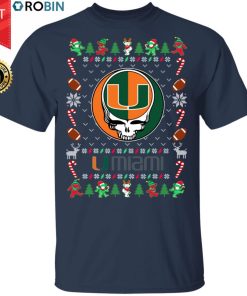 Miami Hurricanes Gratefull Dead Ugly Christmas Sweater, T Shirt Miami Hurricanes Gratefull Dead Ugly Christmas Sweater, T Shirt