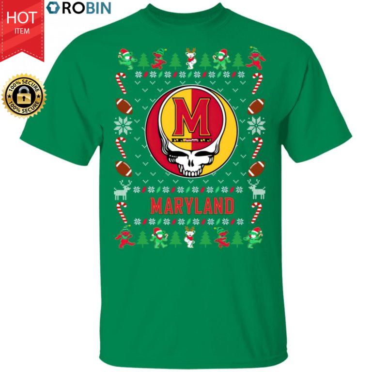 Maryland Terrapins Gratefull Dead Ugly Christmas Sweater, T Shirt