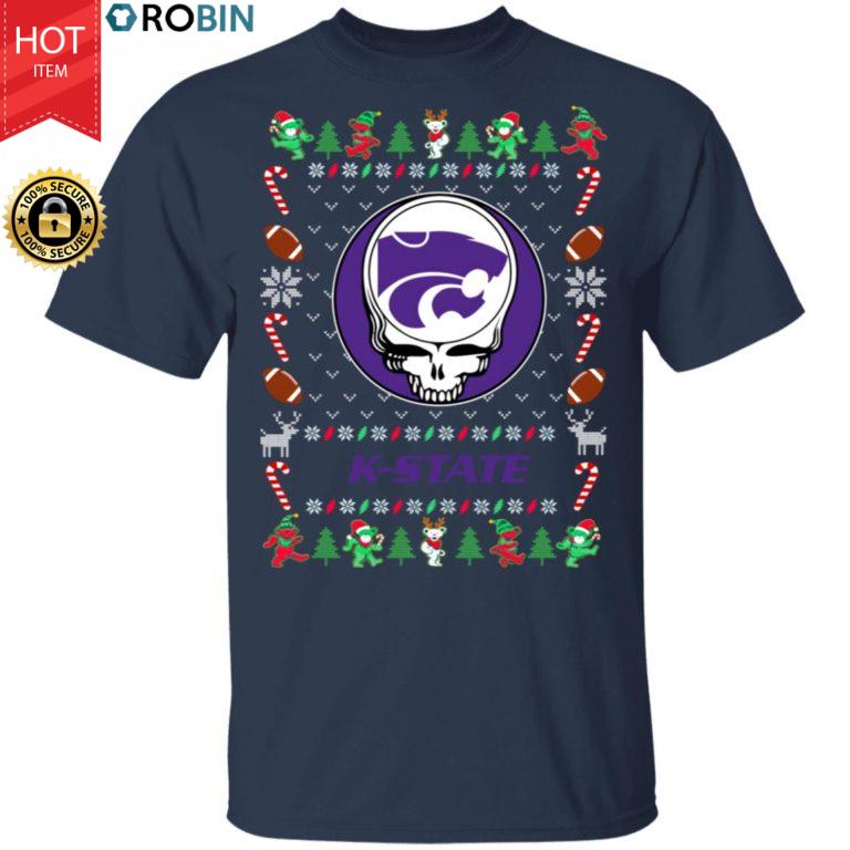 Kansas State Wildcats Gratefull Dead Ugly Christmas Sweater, T Shirt