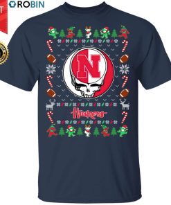Nebraska Cornhuskers Gratefull Dead Ugly Christmas Sweater, T Shirt Nebraska Cornhuskers Gratefull Dead Ugly Christmas Sweater, T Shirt