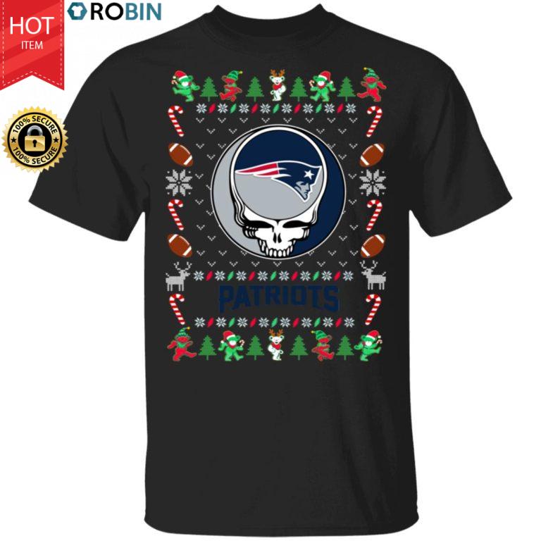 New England Patriots Gratefull Dead Ugly Christmas Sweater, T Shirt