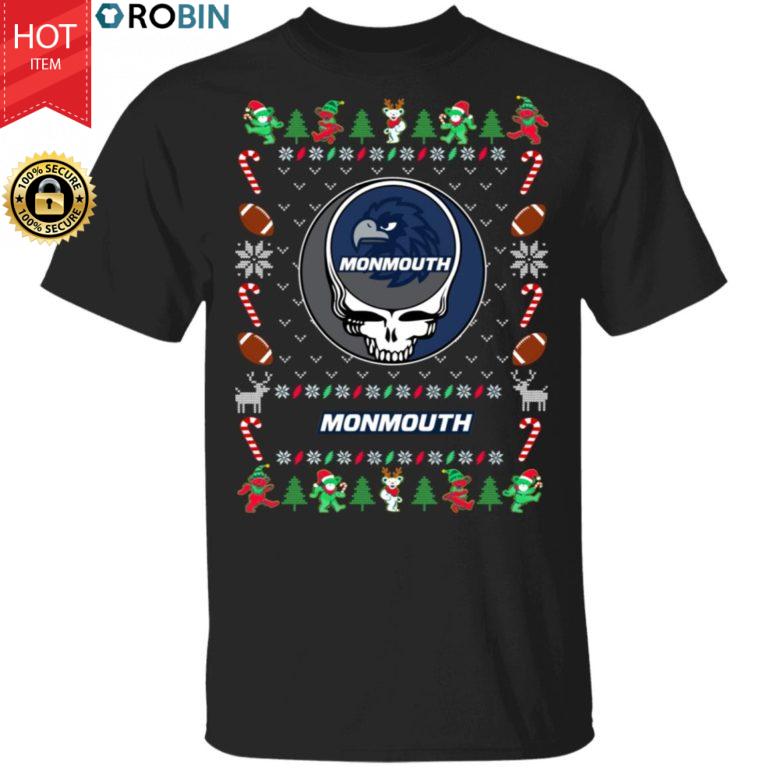 Monmouth Hawks Gratefull Dead Ugly Christmas Sweater, T Shirt