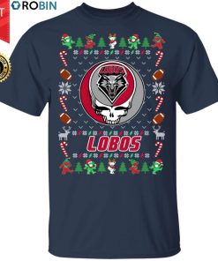 New Mexico Lobos Gratefull Dead Ugly Christmas Sweater, T Shirt