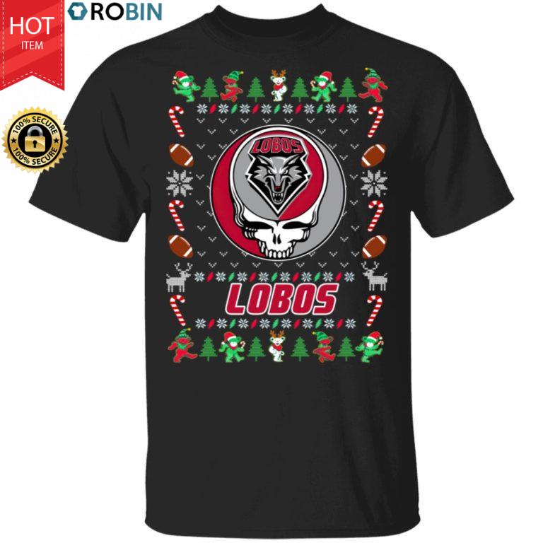 New Mexico Lobos Gratefull Dead Ugly Christmas Sweater, T Shirt