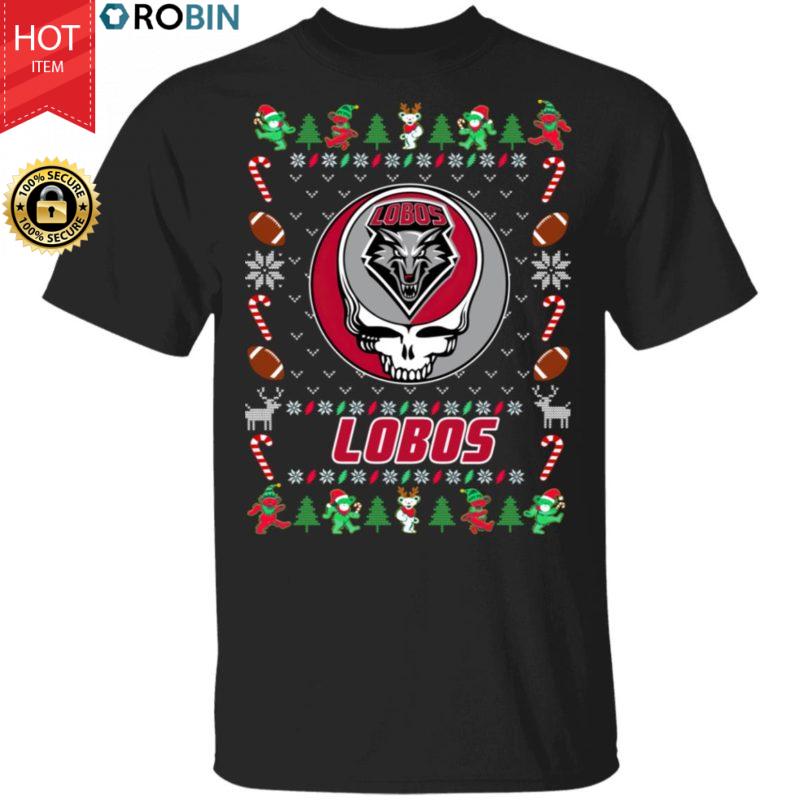New Mexico Lobos Gratefull Dead Ugly Christmas Sweater, T Shirt