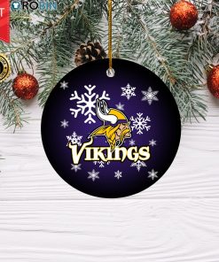 Minnesota Vikings Merry Christmas Circle Ornament
