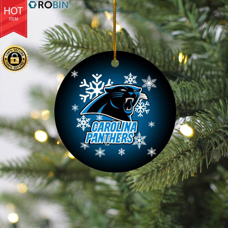 Carolina Panthers Christmas Merry Christmas Circle Ornament