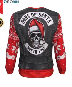 Sons Of Santa North Pole For Biker All-Over Printed Wool Sweater