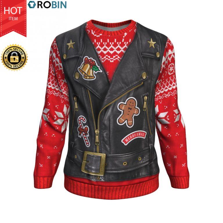 Sons Of Santa North Pole For Biker All-Over Printed Wool Sweater