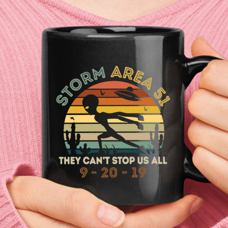 Storm Area 51 They Can't Stop All Of Us Alien Naruto Run Mug