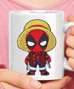 Straw Hat Luffy Chibi Deadpool Marvel One Piece Mashup Mug Straw Hat Luffy Chibi Deadpool Marvel One Piece Mashup Mug