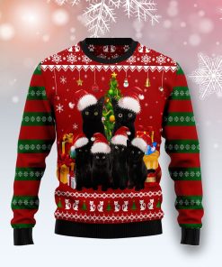 Black Cat Family Christmas Christmas Wool Sweater