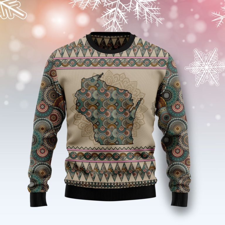 Wisconsin Mandala Christmas Wool Sweater