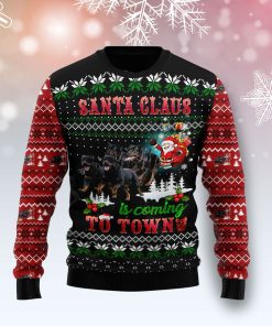 Rottweiler Town Christmas Christmas Wool Sweater