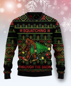 Bigfoot Snow Christmas Wool Sweater
