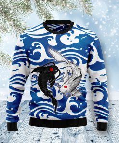Koi Yin Yang Christmas Wool Sweater