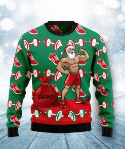 Santa Gym Christmas Wool Sweater