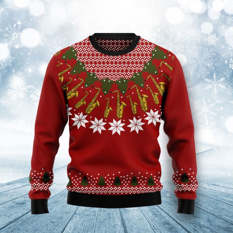 Saxophone Lover Christmas Wool Sweater