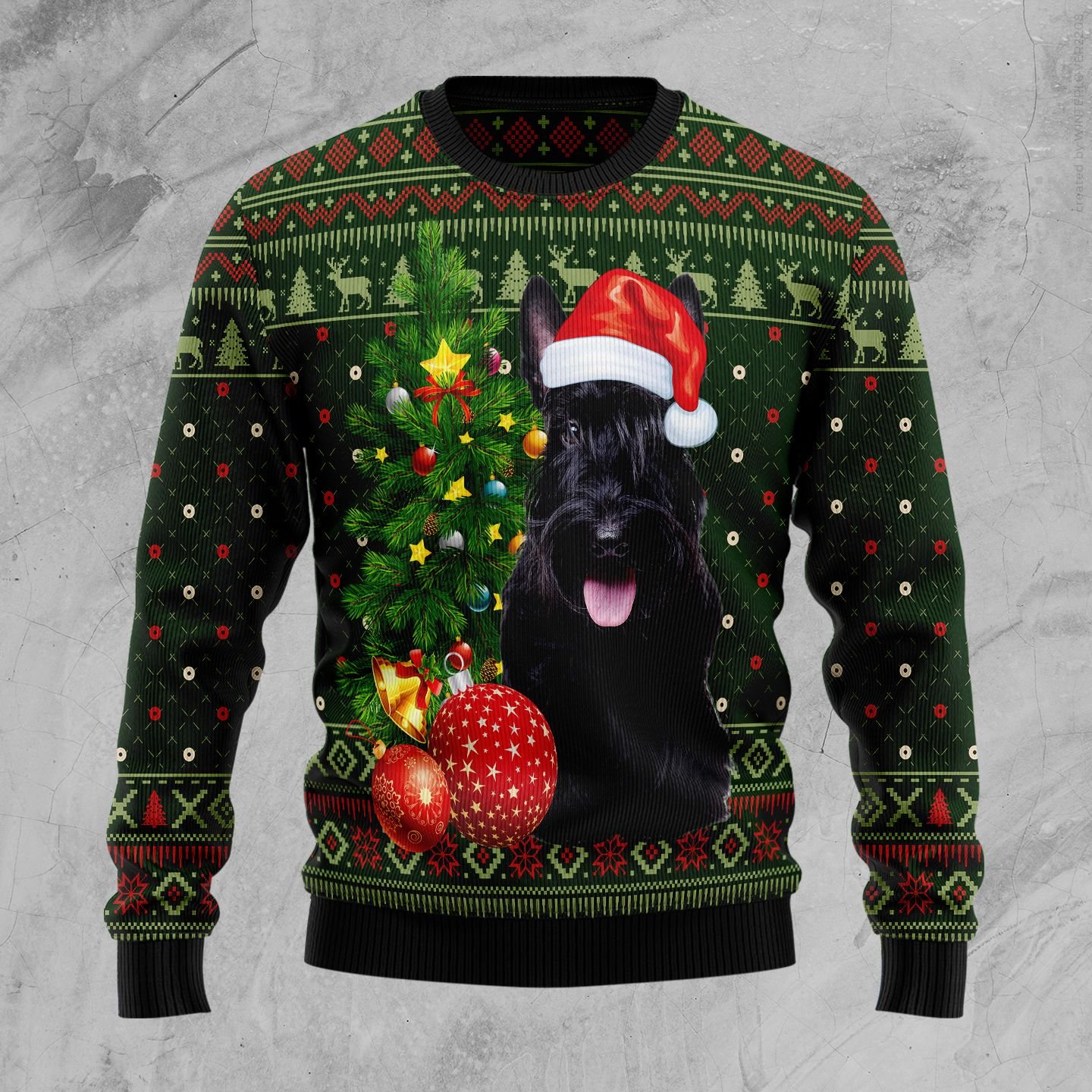 Scottish Terrier Cute Christmas Christmas Wool Sweater - RobinPlaceFabrics