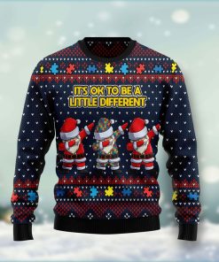 Autism Awareness Funny Santa Clauses It’s Ok To Be A Little Different Christmas Wool Sweater