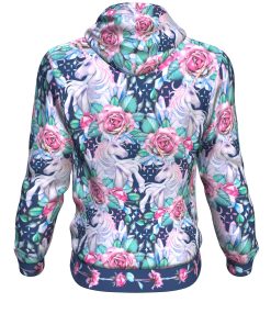 Unicorn Colored Roses Crystalized All-Over Printed Hoodie Unicorn Colored Roses Crystalized All-Over Printed Hoodie
