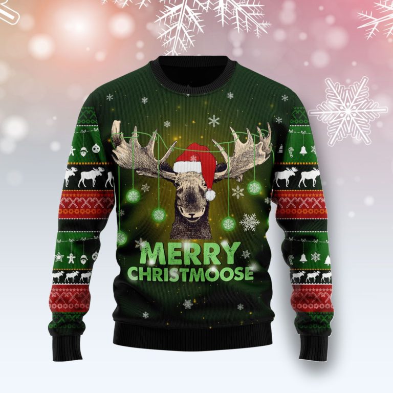 Merry ChristMoose Christmas Wool Sweater