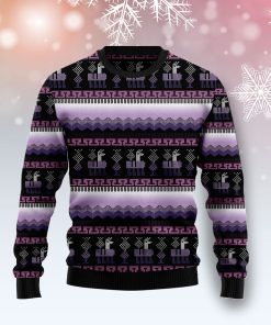 Alpaca Purple Pattern Christmas Wool Sweater