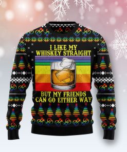 LGBT Whiskey Straight Christmas Wool Sweater