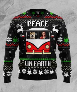 Shiba Inu Peace Christmas Wool Sweater