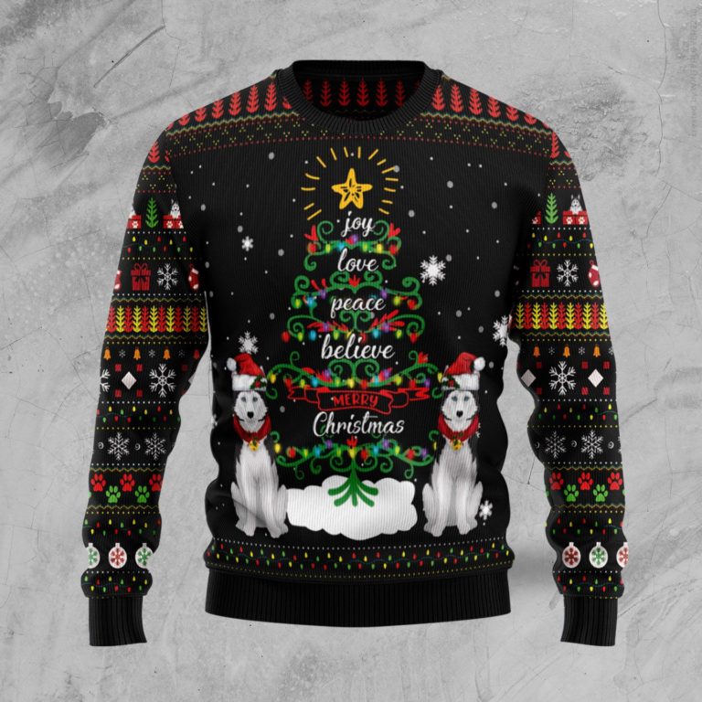 Siberian Husky Christmas Wool Sweater